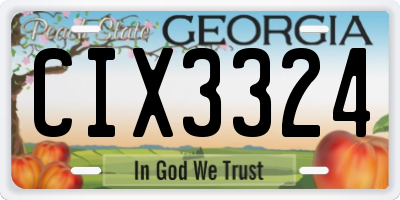GA license plate CIX3324