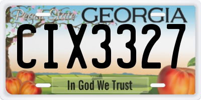 GA license plate CIX3327