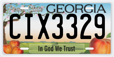 GA license plate CIX3329