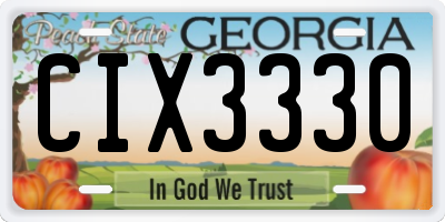 GA license plate CIX3330