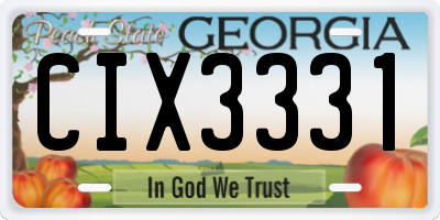 GA license plate CIX3331