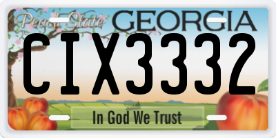 GA license plate CIX3332