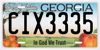 GA license plate CIX3335