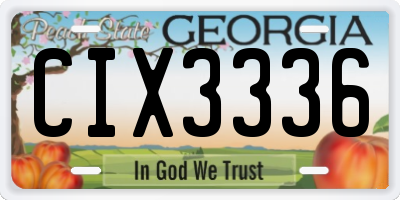 GA license plate CIX3336