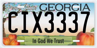 GA license plate CIX3337