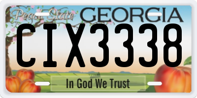 GA license plate CIX3338