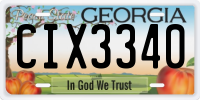 GA license plate CIX3340