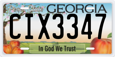 GA license plate CIX3347