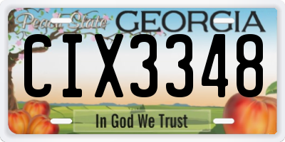 GA license plate CIX3348