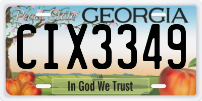 GA license plate CIX3349