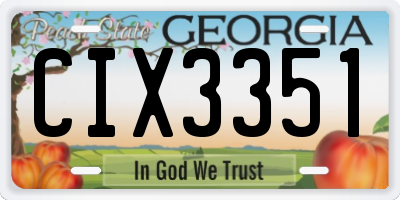 GA license plate CIX3351