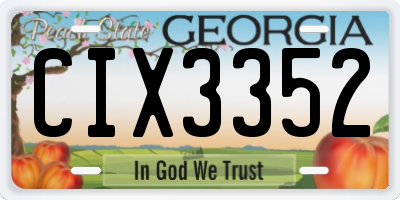 GA license plate CIX3352