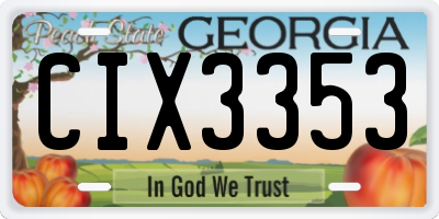 GA license plate CIX3353