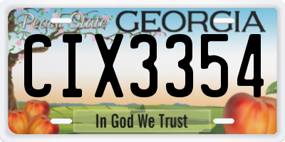 GA license plate CIX3354