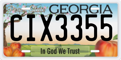 GA license plate CIX3355
