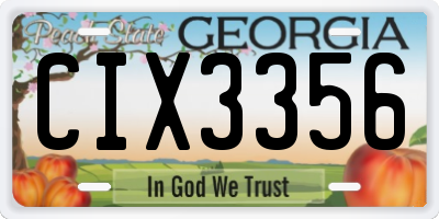 GA license plate CIX3356