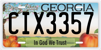 GA license plate CIX3357