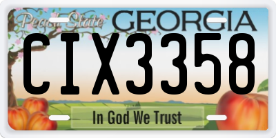 GA license plate CIX3358