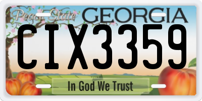 GA license plate CIX3359