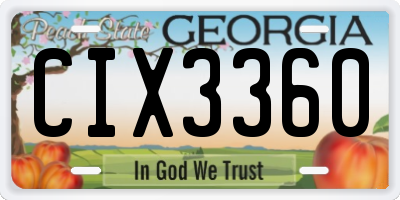 GA license plate CIX3360