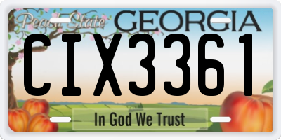 GA license plate CIX3361