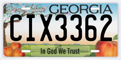 GA license plate CIX3362