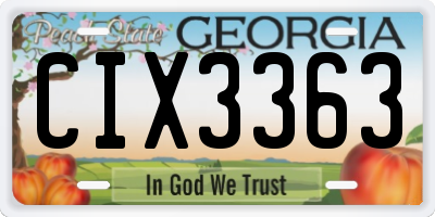 GA license plate CIX3363
