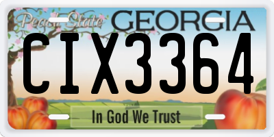 GA license plate CIX3364