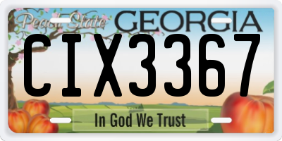 GA license plate CIX3367