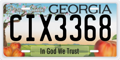GA license plate CIX3368