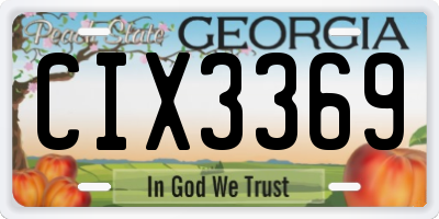 GA license plate CIX3369