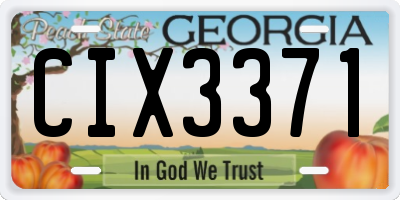 GA license plate CIX3371