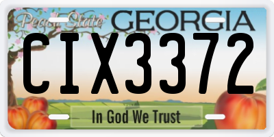 GA license plate CIX3372