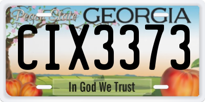 GA license plate CIX3373