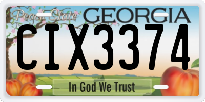 GA license plate CIX3374