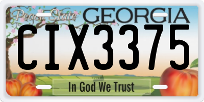 GA license plate CIX3375