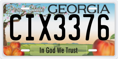 GA license plate CIX3376