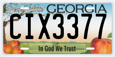 GA license plate CIX3377