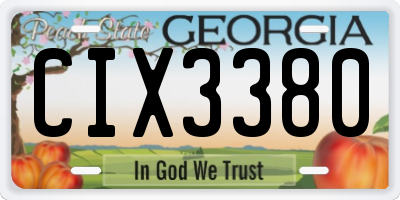 GA license plate CIX3380
