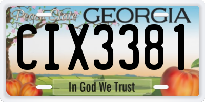 GA license plate CIX3381