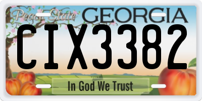 GA license plate CIX3382