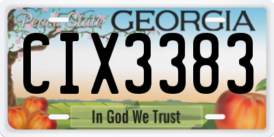 GA license plate CIX3383