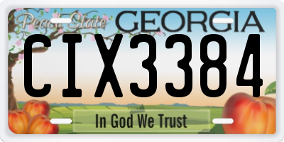GA license plate CIX3384
