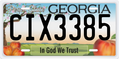 GA license plate CIX3385