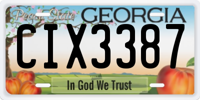 GA license plate CIX3387