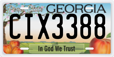 GA license plate CIX3388