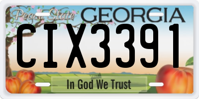 GA license plate CIX3391