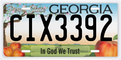 GA license plate CIX3392