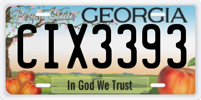 GA license plate CIX3393