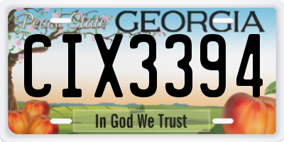 GA license plate CIX3394